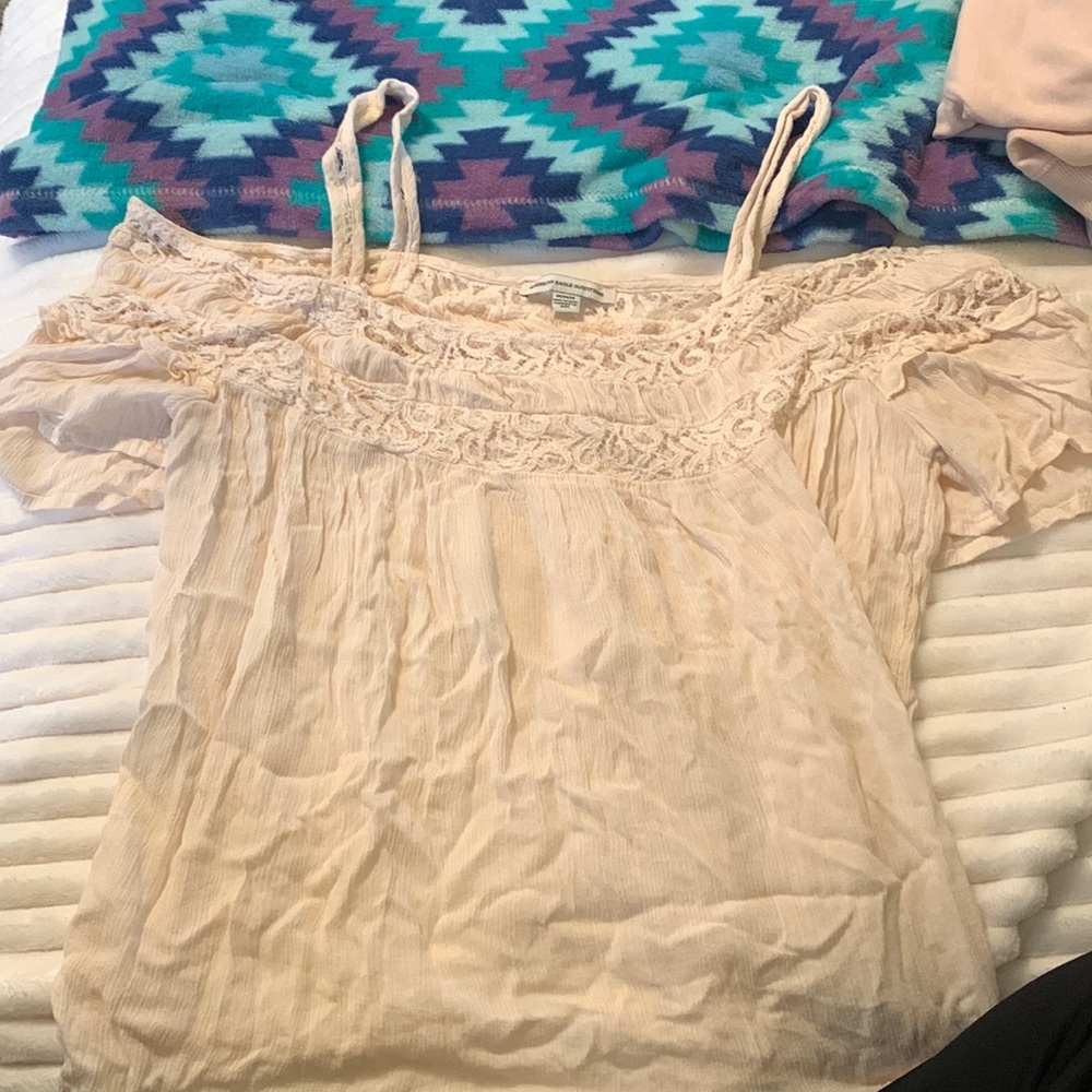 medium, american eagle, blouse with off the shoulder